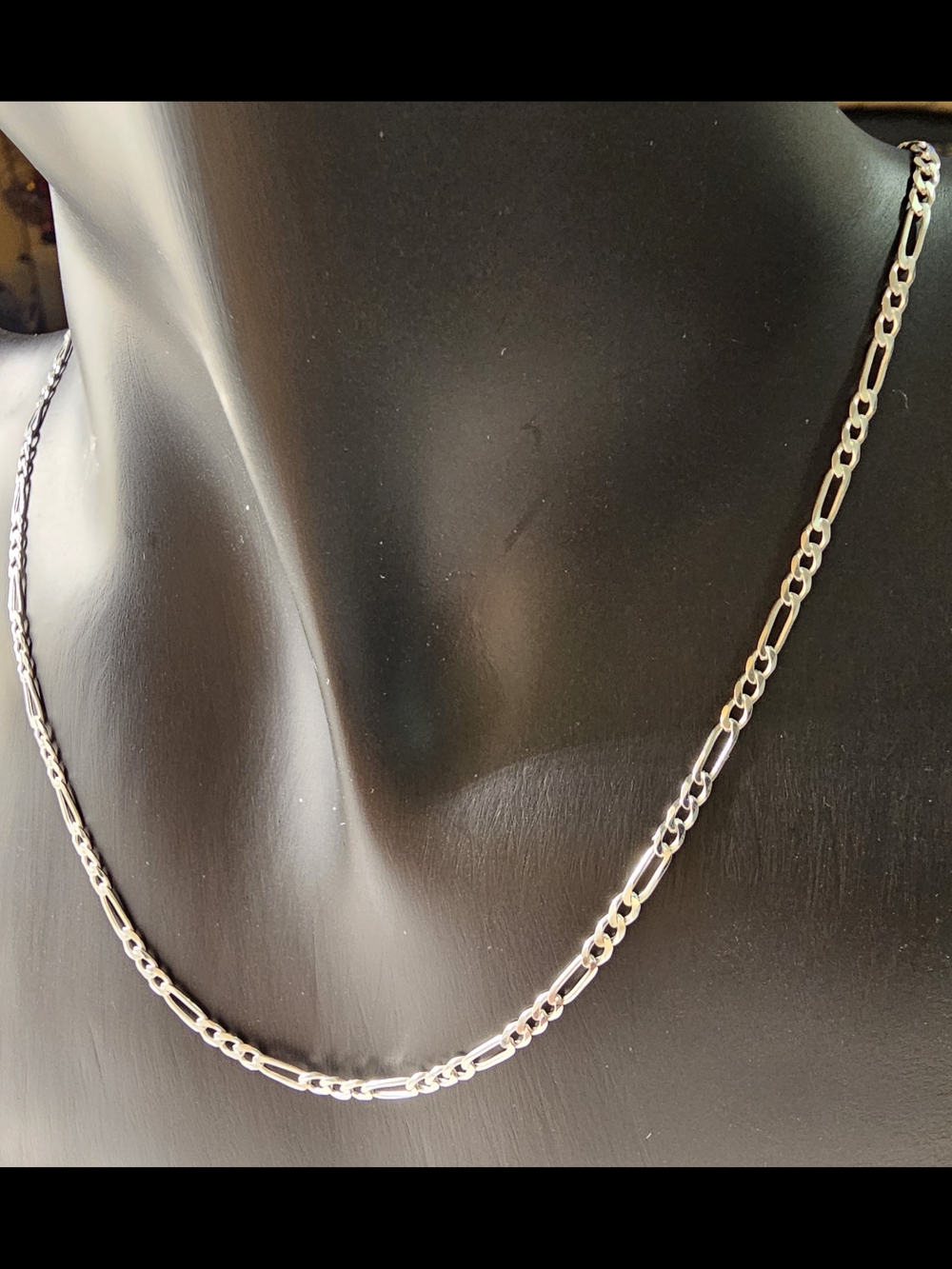 18-inches Sterling Silver Figaro Chain Necklace